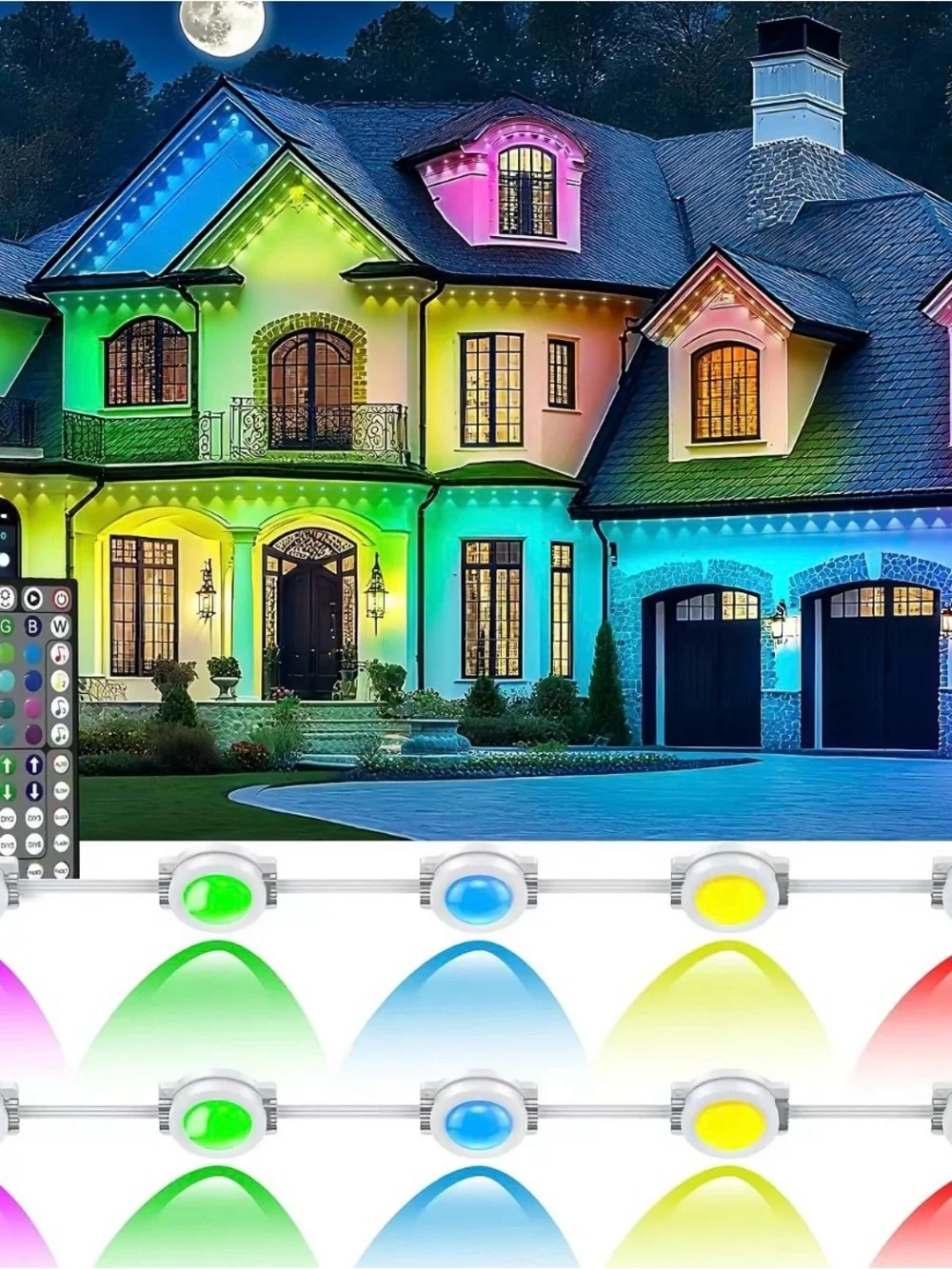 Multicolor Outdoor Holiday LED House Lights - Brand